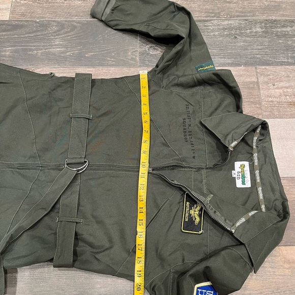 Tipsy Elves Pilot Costume Mens Size XS Green Collared Belted Jumpsuit women M - Picture 7 of 11